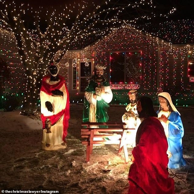 An elaborate nativity scene was also part of the striking exhibition