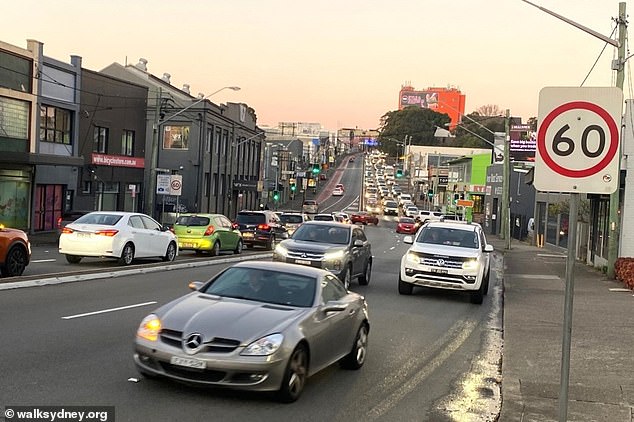 The man was arrested on the busy Parramatta Road in central Sydney