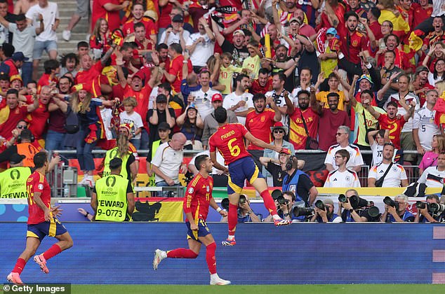 Spain defeated Germany 2-1 after extra time, thanks to a late goal from Mikel Merino (No. 6)