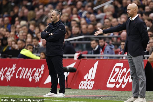 Hake (left) worked with Ten Hag (right) at FC Twente and they remained in close contact