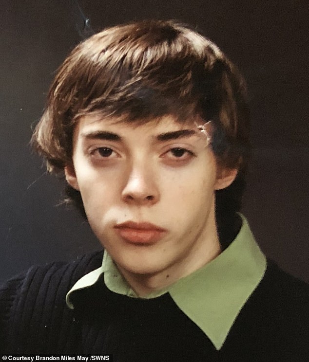 Brandon pictured at age 15. At 19, he cut out sugars, grains and carbs and now eats a diet of organic foods and lots of fish that is low in mercury.