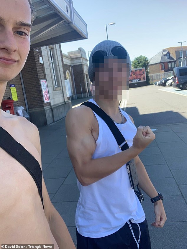 A tragic final photo shows Jack just half an hour before it happened, laughing as he arrives at Margate Station with a friend