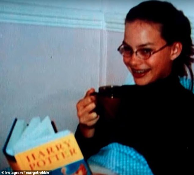 Margot wore glasses as a child (pictured), even though she is not nearsighted, simply because she wanted to look like Harry Potter