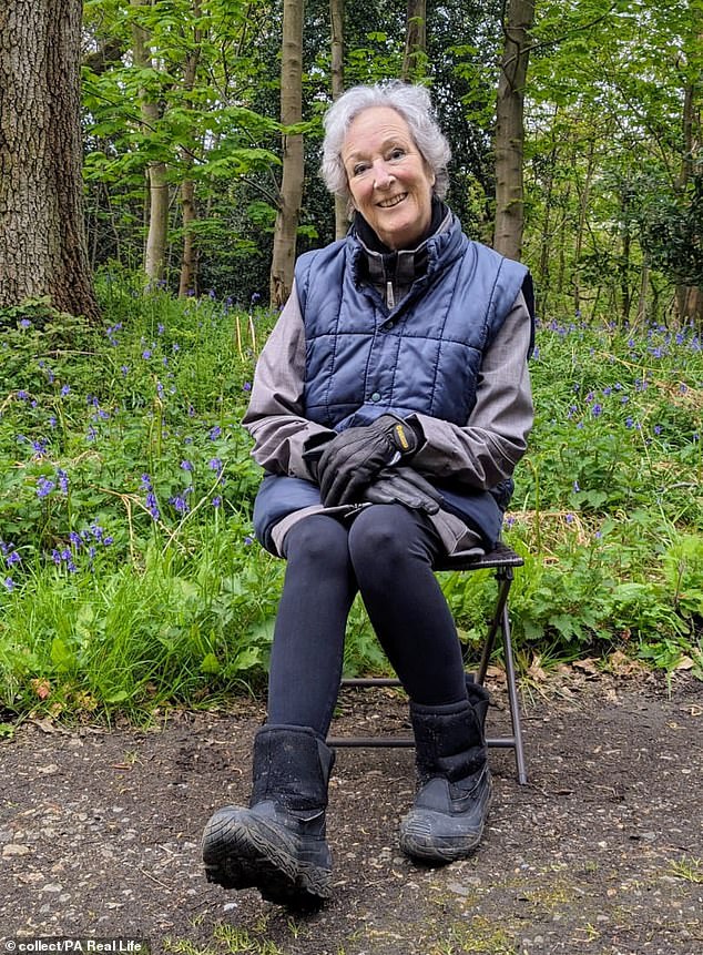 Antonya Cooper amongst the bluebells at Bagley Wood in April 2024