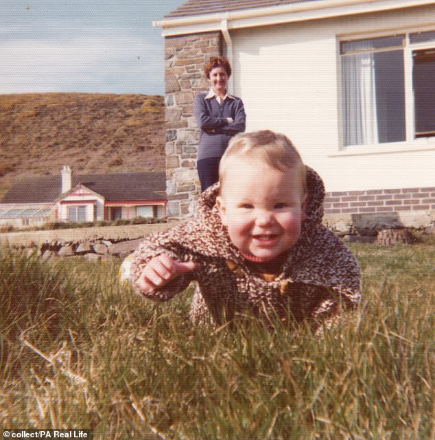 (Pictured: Hamish in Pembrokeshire with his grandmother in 1974)