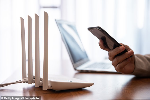 To counteract the interference, English recommends moving the router further away from the kitchen or switching to a higher frequency setting (stock image)