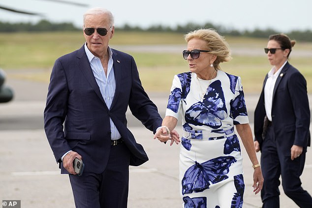 Jill has been supportive. She was by Biden’s side at a fundraiser in New York on Saturday after the debate (pictured) and in Pennsylvania on Sunday as he tried to ease concerns about his mental health and physical condition.