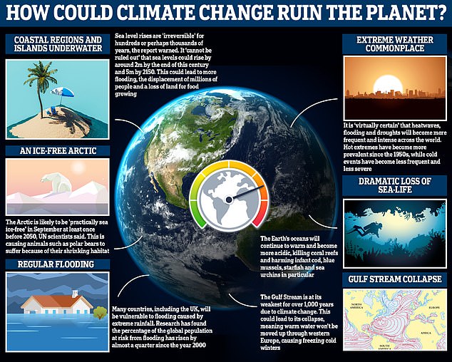 If temperatures continue to rise, there could be devastating consequences for the Earth, including a dramatic loss of marine life, an ice-free Arctic and more frequent 'extreme' weather.