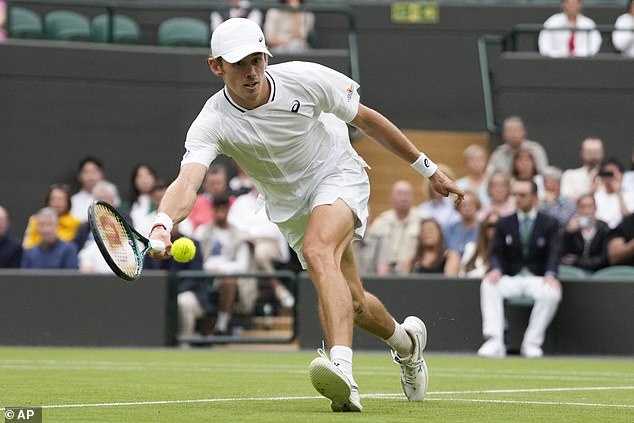 He injured his ankle on match point during his win over Arthur Fils in SW19