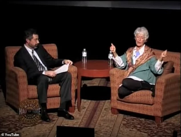 Martin is seen here giving an interview to Country Music Hall of Famer Jay Orr at the Ford Theater, Country Music Hall of Fame on November 17, 2009, following her own induction