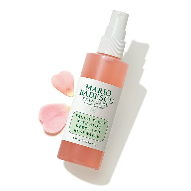 The Mario Badescu Facial Spray with Aloe, Herbs and Rose Water is a product for all skin types that gives the skin new energy