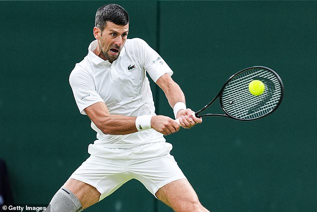 On the eighth day of the tennis tournament, legendary player Novak Djokovic (pictured Saturday) will face Holger Rune on Centre Court