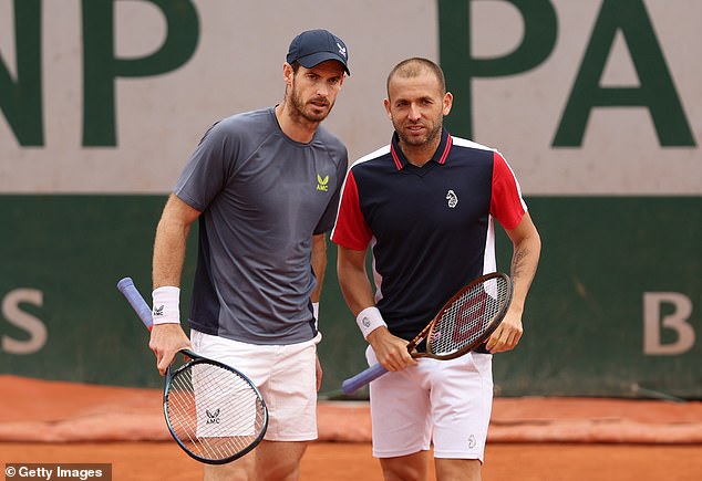 Dan Evans (right) - who will coach Murray at the Olympics this summer - believes Raducanu should have fully committed to the mixed doubles after agreeing to play with Murray