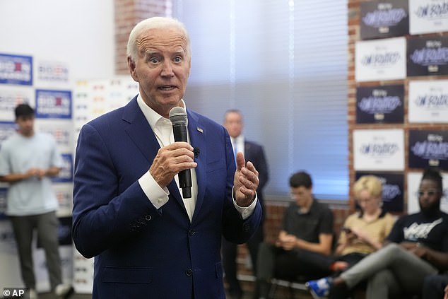 President Joe Biden at a campaign rally in Philadelphia on Sunday