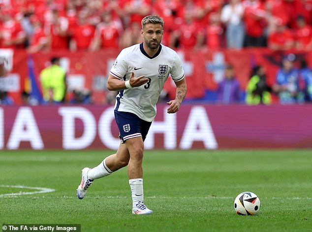 Shaw finally played for the first time since February when he came on as a substitute against Switzerland