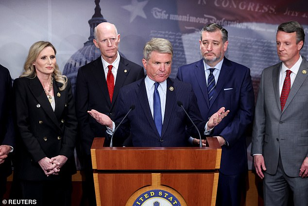 House Speaker Michael McCaul, R-Texas, (center), sent a letter to Secretary of State Antony Blinken asking for more information about the controversial counter-propaganda program Global Engagement Center (GEC).