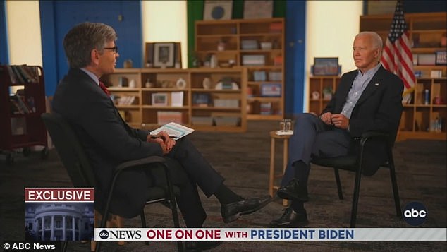 President Biden spoke to ABC News' George Stephanopoulos for an interview in Wisconsin, where he insisted he had 