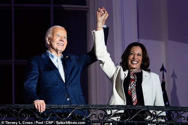 Democrats who want Biden out say he should be replaced by Vice President Kamala Harris. Asked if Trump would mind if Biden stayed in the race, the former president said: 'Well, we've been preparing for him, but I don't think it matters'