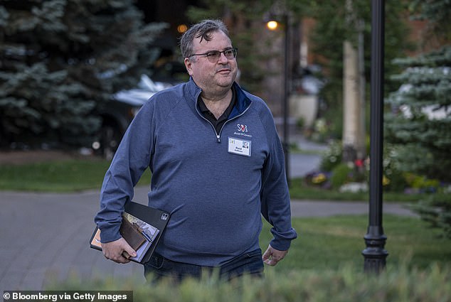 Mehlhorn — often seen as the right-hand man of billionaire Reid Hoffman (pictured) — has previously said there's no point in trying to get Biden to drop out, so he and his donors will continue as they have before.