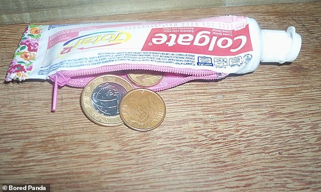 Coined! Somewhere else someone decided to upcycle a toothpaste tube into a tiny wallet