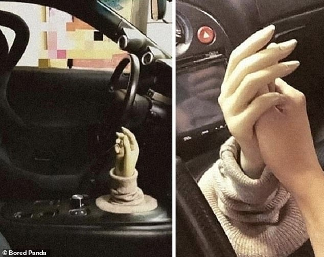 Need a hand to shift gears? If you've ever wondered how to make driving creepy, this person has come up with an awesome solution