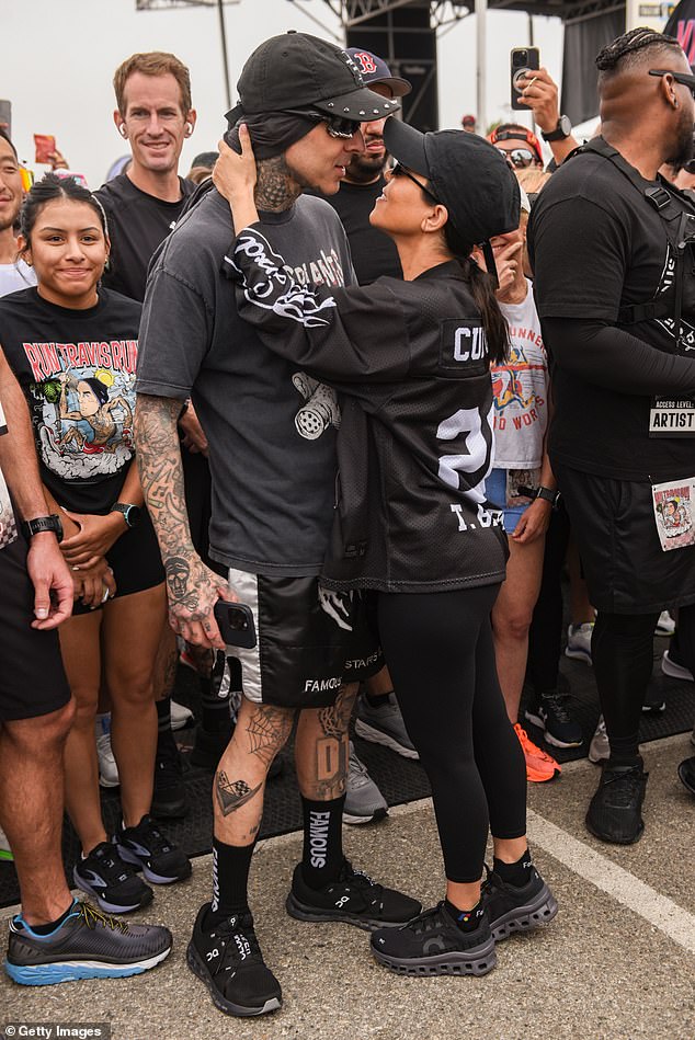 Barker and Kourtney at the Travis Barker's Run Travis Run: A Running and Wellness Experience at the Kia Forum on July 6 in Inglewood