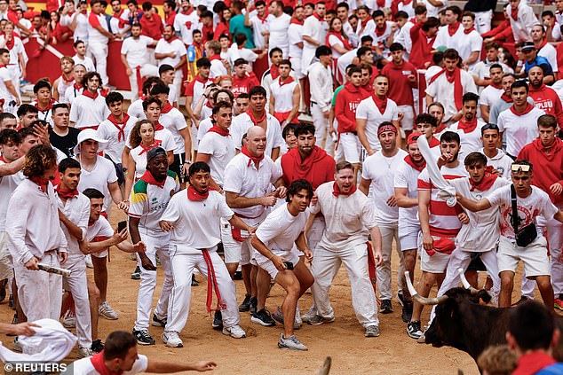 During the San Fermin celebrations it is traditional to wear a white and a red sash and handkerchief