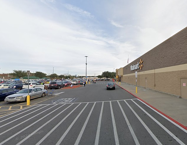 Bystanders recall hearing a gunshot before seeing his parents run back to the car and discover that Nakyzi had shot himself. The photo shows the parking lot of the Walmart Supercenter in Douglas, Georgia