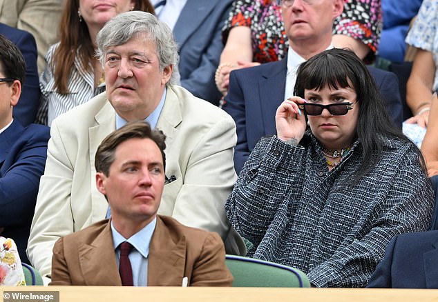 The American actress - who divides her time between London, New York and Connecticut - watched the action on Centre Court at the All England Lawn Tennis and Croquet Club