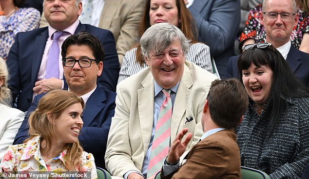 The King's 35-year-old niece and the 66-year-old British actor put on a cheerful display as they chatted in the royal box