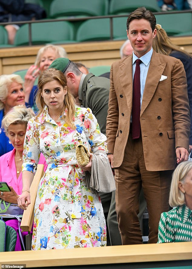 To add a touch of glitter to her outfit, Princess Beatrice paired her summer shirt dress with a dainty gold bracelet