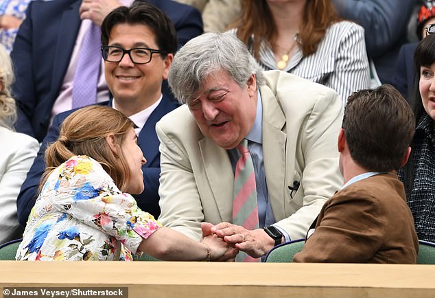 Both Beatrice and Stephen, who sat next to comedian Michael McIntyre, seemed delighted to see each other in the Royal Box