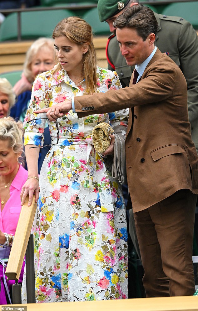 Princess Beatrice and Edoardo Mapelli Mozzi visit the ninth day of the Wimbledon Tennis Championships