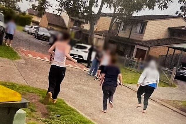 The alleged brawl between two groups of two teenage girls in which Kristie McBride was stabbed was captured on two mobile phones. A screenshot is shown