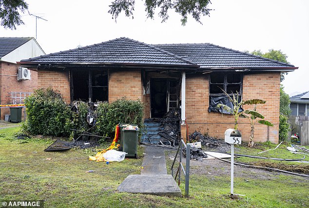 The housing commission building in Lalor Park was quickly engulfed in flames in the early hours of Sunday morning