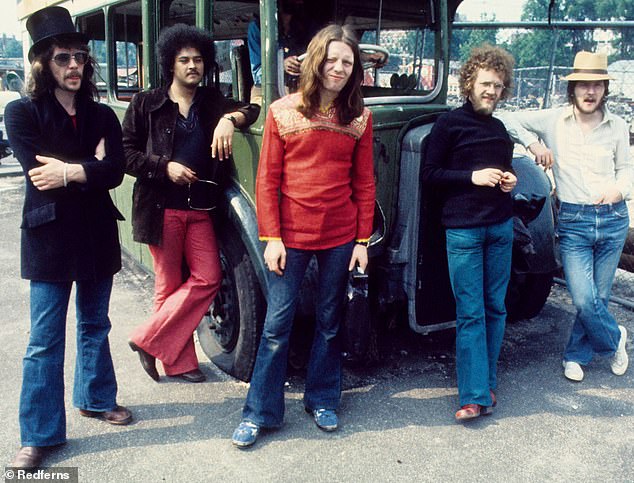 A 1973 Stealers Wheel line-up featuring (from left) Rab Naokes, DeLisle Harper, Rod Coombes, Luther Grosvenor, Egan and Rafferty are pictured in Amsterdam