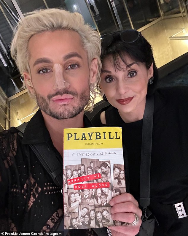 The Instagram carousel also included a number of adorable photos of the singer holding a program booklet while posing with his mother, Joan Grande