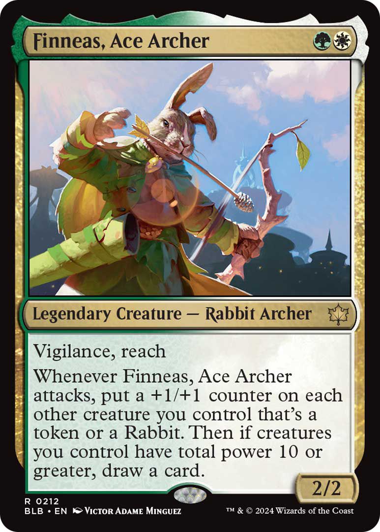 Finneas, Ace Archer, is a legendary creature, a rabbit archer, with vigilance and range - plus extra powers. 