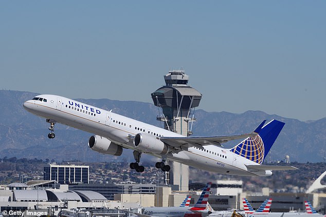 The United Airlines plane took off from Los Angeles on Monday when disaster struck: one of the landing gear wheels rolled across the tarmac.