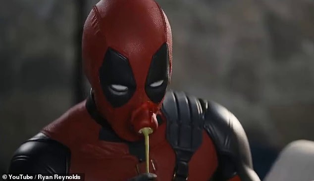 Known for their cheeky antics, Ryan and Hugh stepped into the shoes of Deadpool (pictured) and Wolverine as they attempted to make their film appealing to female viewers of The Bachelorette