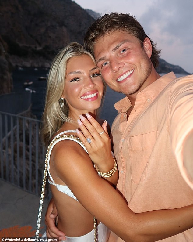 The quarterback and his model girlfriend got engaged last month during a trip to Italy