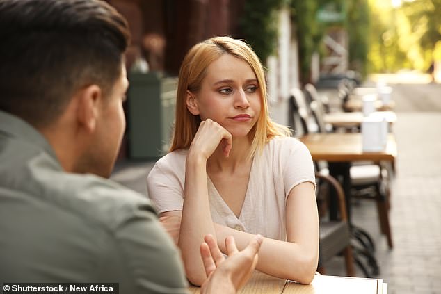 This means that if your date isn't going well, it could be because you're biologically unable to sync with your partner's physiological rhythm (stock image)