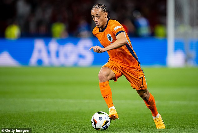 Xavi Simons (pictured) is an energetic presence in Ronald Koeman's team but has struggled to click with Memphis Depay