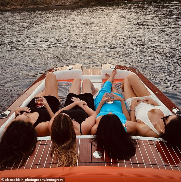 In another photo, Sanchez is seen relaxing with three girlfriends on a boat in Seattle