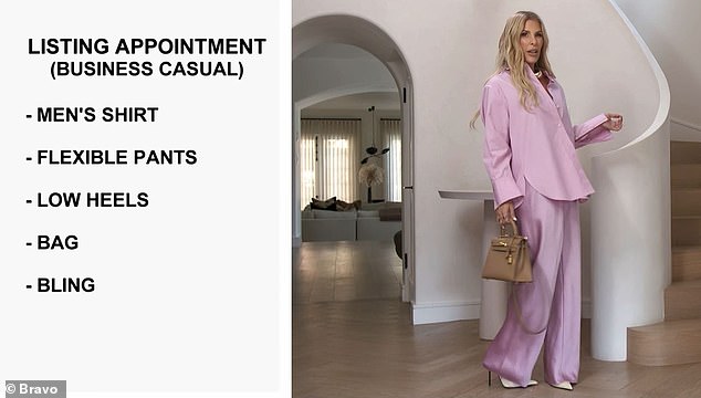 The real estate mogul opted for a lilac-colored, oversized button-down shirt for men, paired with matching flared trousers