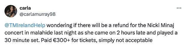 1720618921 31 Nicki Minaj fans demand refund for disgraceful Dublin concert