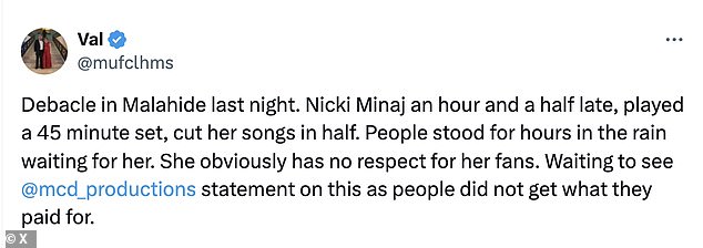 After the 'disastrous' performance, fans shared their disappointment on X and demanded that the organizers refund the full amount