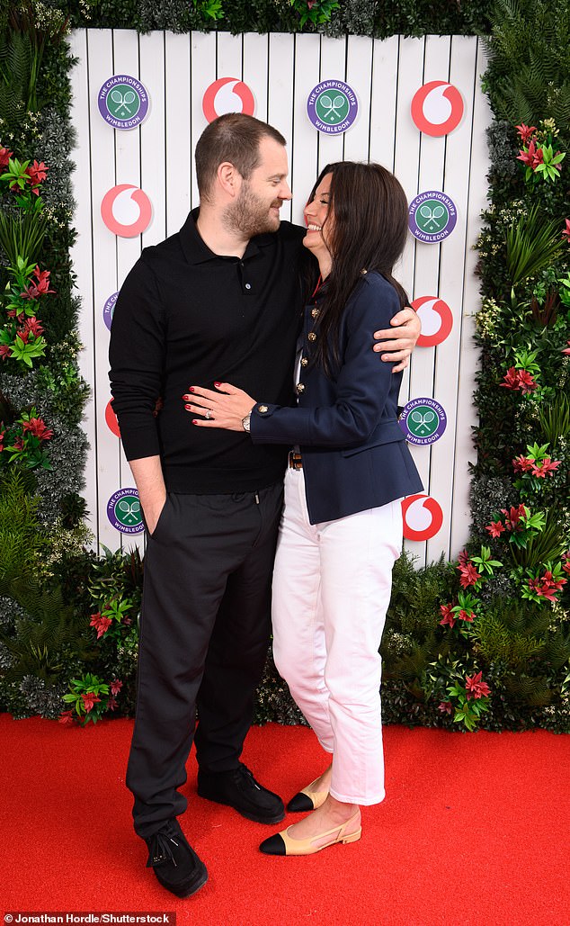 The Streets star Mike Skinner let his hair down with wife Claire Le Marquand as day 10 of Wimbledon got underway