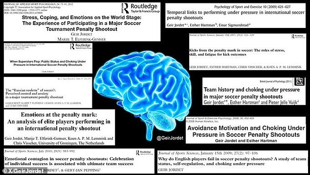 Professor Jordet is the author of the book 'Pressure: Lessons from the psychology of the penalty shoot out' and has published several studies on the sport