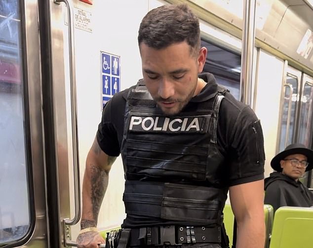 Mexican police officer Jorge López told investigators he was off-duty when he was recently filmed having sex with an OnlyFans model on a train